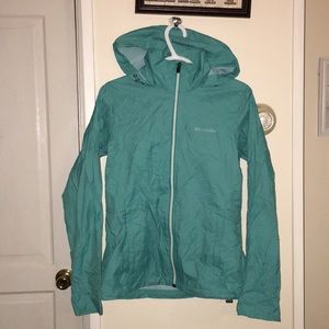Small Teal Columbia Rain Jacket